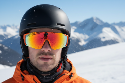 Orange Vif - Skieur réaliste